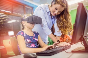 Child using 3D glasses