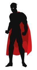 Wall Mural - superheroe posing silhouette