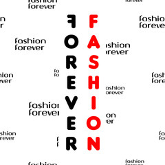 Wall Mural - fashion forever seamless pattern. typography design with text. elegance graphics. trendy style decor