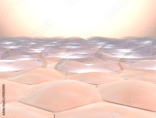 Fotografia, Obraz  3d human skin closeup with water drop