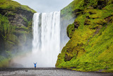 The tourist shocked beauty waterfall