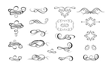 collection of calligraphic flourishes and page rulers