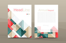 Geometric A4 Front Page, Business Annual Report Print Template
