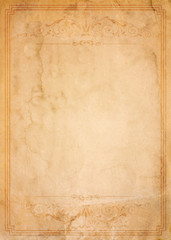 Wall Mural - old paper with patterned vintage frame - blank for your design