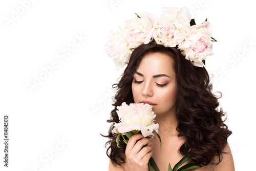 Beauty Portrait Beautiful Woman With Long Dark Hair On