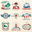 Mountain Expeditions Colorful Emblems