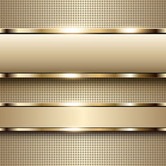 Wall Mural - Business background beige, banners with gold metallic elements