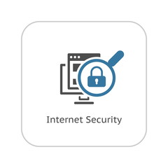 Sticker - Internet Security Icon. Flat Design.