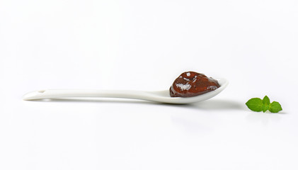 Canvas Print - spoon of plum jam