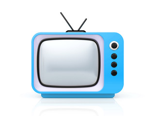 Red retro TV. 3d illustration