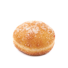 Jam filled doughnut isolated