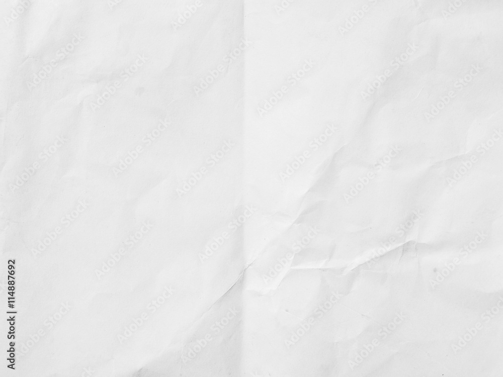 Crumpled white paper background - obrazy, fototapety, plakaty 