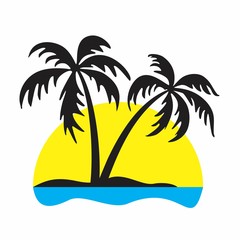 Wall Mural - Logo of tropical island.