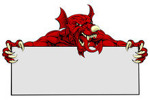 Welsh Dragon Sports Mascot Sign
