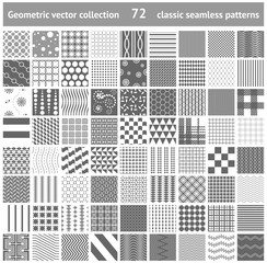 Wall Mural - set of 72 geometric seamless patterns backgrounds