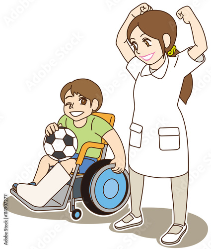 車椅子の男の子と看護婦さんstock Vector Adobe Stock 車椅子の男の子と看護婦さんstock Vector Adobe Stock