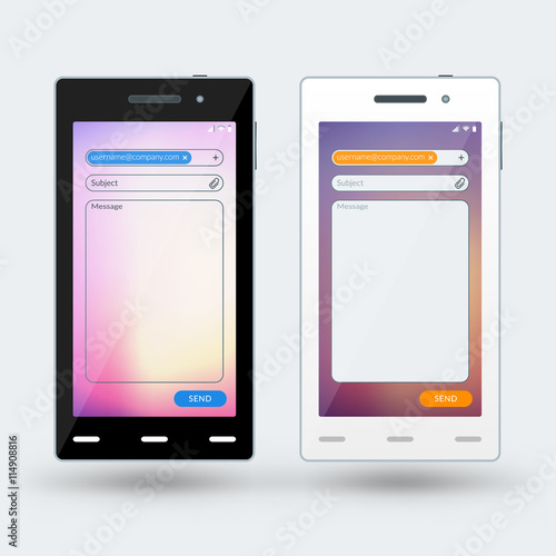Modern Smartphone With Email On The Screen Flat Design Template Modern Smartphone With Email On The Screen Flat Design Template For Mobile S Black And White Smartphones Vector Ilration