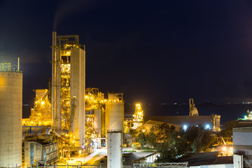 Wall Mural - Cement Plant and power sation at night