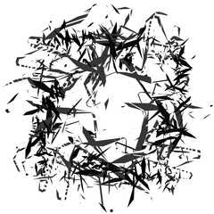 Poster - Random, chaotic edgy shapes. Rough monochrome texture. Abstract
