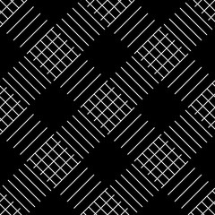 Fototapete - Seamlessly repeatable geometric pattern - Abstract monochrome ba