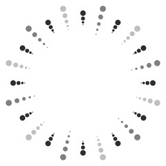Poster - Dotted radial, radiating lines. Circular dots motif. Abstract bl