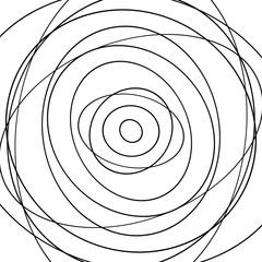 Poster - Concentric circles pattern. Abstract monochrome-geometric illust