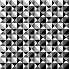 Poster - Seamlessly repeatable black and white mosaic pattern. Tessellati