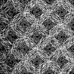 Fototapete - Monochrome texture with random octagons. Edgy, angular fashion.