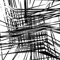 Leinwandbilder - Random, chaotic grayscale, monochrome geometric texture. Abstrac