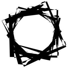 Leinwandbilder - Edgy, angular monochrome geometric element. Abstract graphics.