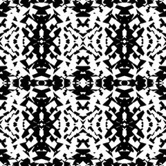 Fototapete - Mirrored geometric pattern. Repeatable monochrome abstract backg