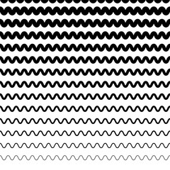 Leinwandbilder - Horizontally repeatable irregular wavy lines. Billow, ripply, un