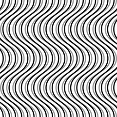 Fototapete - Wavy, billowy, undulating lines. Seamless geometric monochrome p