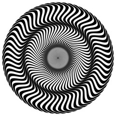 Leinwandbilder - Abstract circular element. Rotating radial lines with wavy effec
