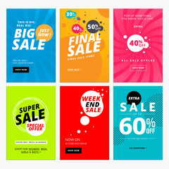 set of sale website banner templates. vector illustrations for social media banners, posters, email 
