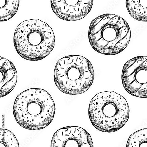 Mata magnetyczna Ręcznie rysowane ilustracji wektorowych - wzór z smaczne don