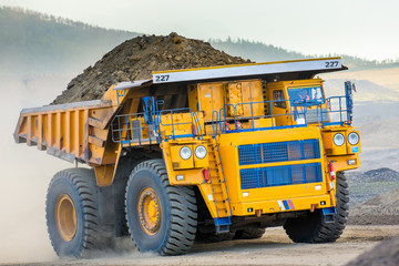 Wall Mural - Big yellow mining truck