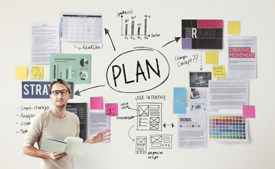 Wall Mural - plan planning operations solution viosion strategy concept