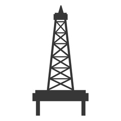 Sticker - black and white petro tower front view over isolated background, vector illustration 