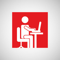 person in the square button isolated icon design