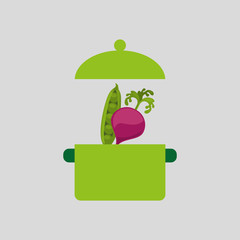 Poster - healthy food organic product isolated icon design