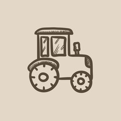 Wall Mural - Tractor sketch icon.