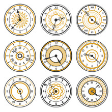 Vector Watch Face Collection On White Background