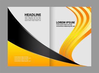 Vector modern bi-fold brochure design template
