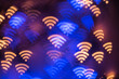Abstract wifi background. Dark background and wifi shaped lights 