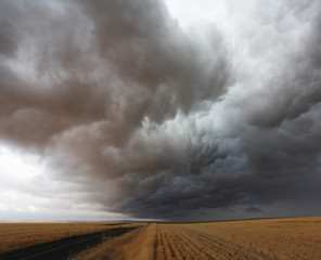 Wall Mural - The storm over rural roads