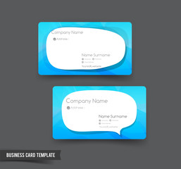 Wall Mural - Business Card template set 51 blue and speech bouble element for