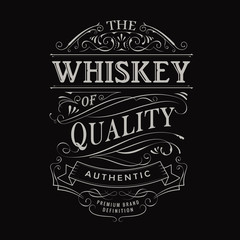Wall Mural - whiskey label hand drawn vintage typography blackboard border ve