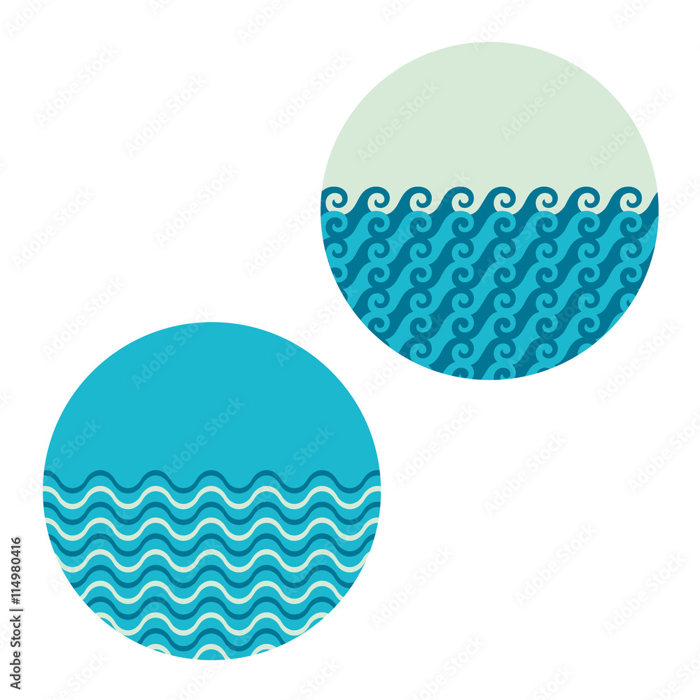 Vector wave in circle set Stock Vector | Adobe Stock