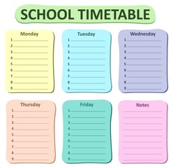 Canvas Print - Weekly school timetable theme 1